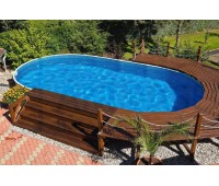 Каркасный бассейн овальный вкапываемый ЛАГУНА 4,9 х 3,05 х 1,25 м  (шоколад)